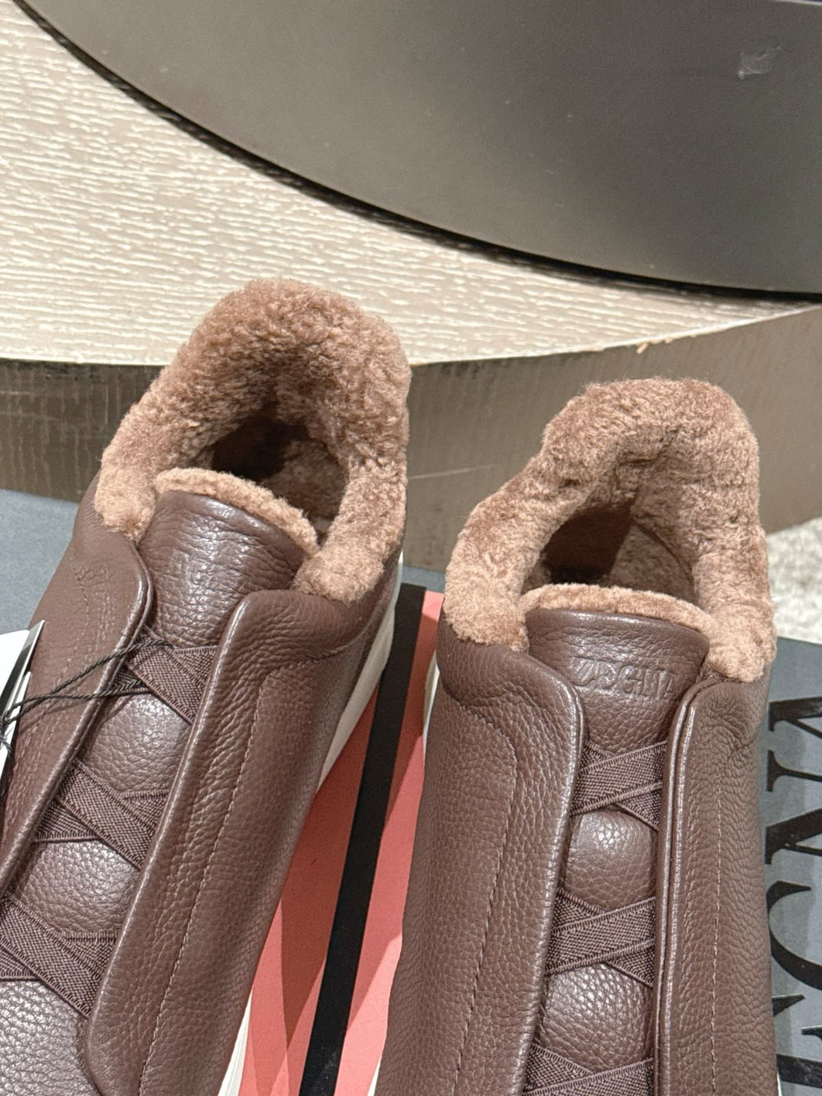 Zegna Brown Deerskin Triple Stitch™ Sneakers for Men