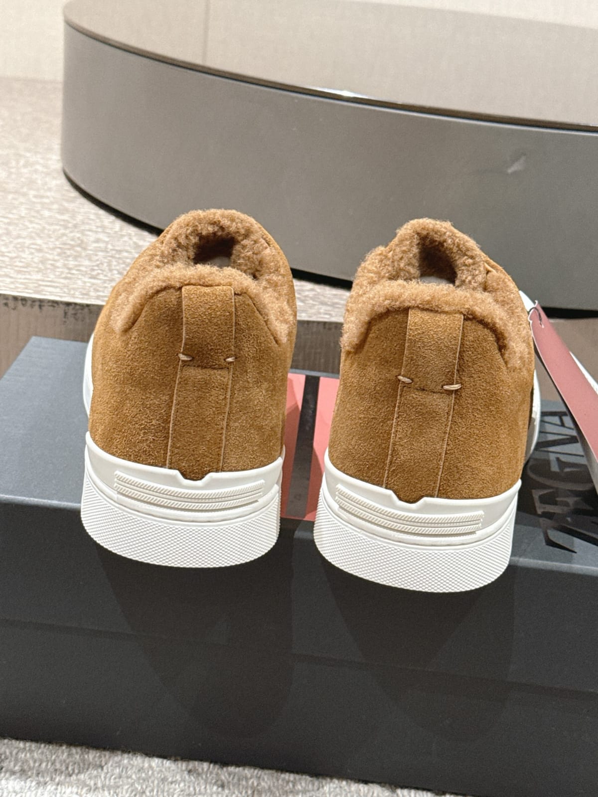Zegna BEIGE Deerskin Triple Stitch™ Sneakers for Men