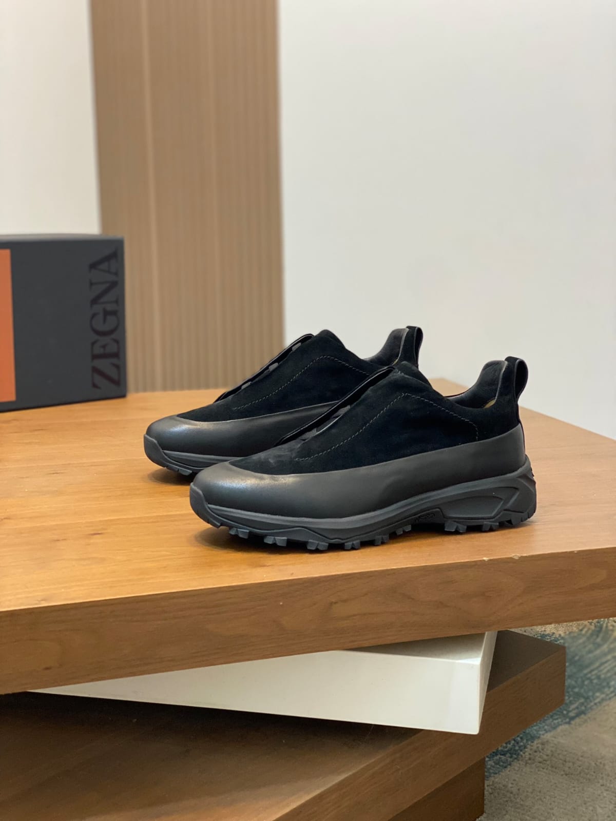 Zegna Black Leather and Suede Triple Stitch™ Monte Sneakers for Men
