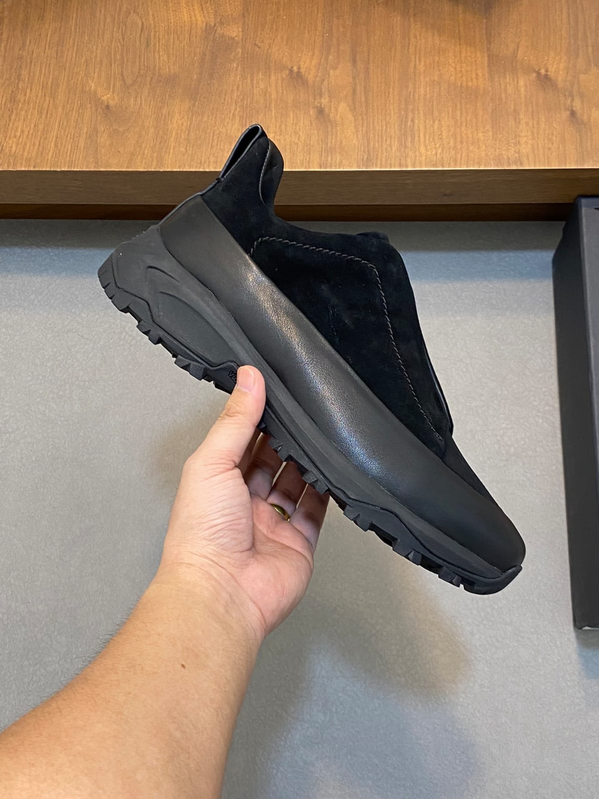 Zegna Black Leather and Suede Triple Stitch™ Monte Sneakers for Men