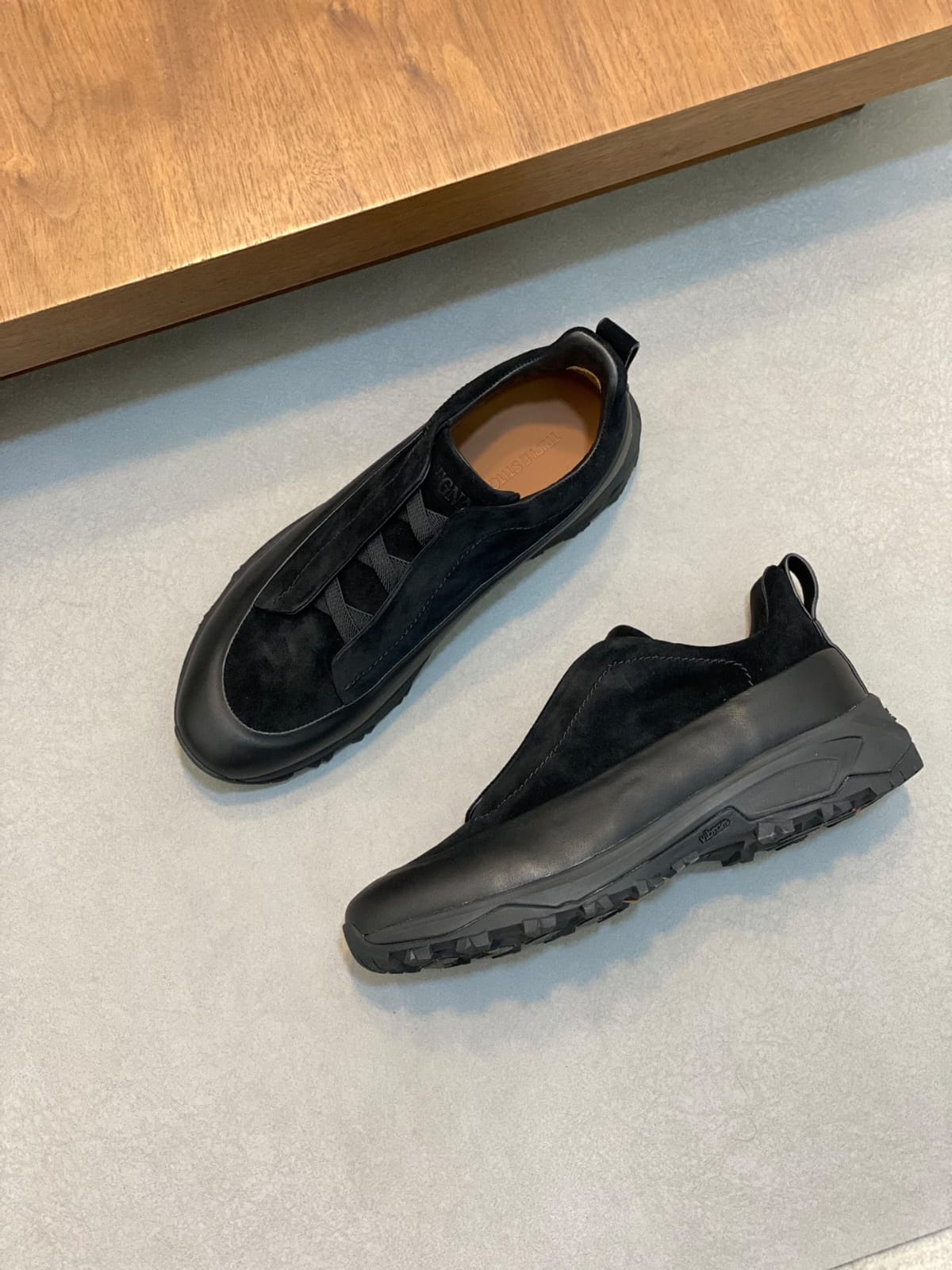 Zegna Black Leather and Suede Triple Stitch™ Monte Sneakers for Men