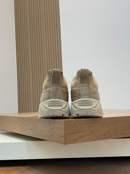 Zegna BEIGE Deerskin Triple Stitch™ Sneakers for Men