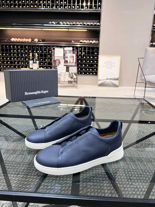 Zegna Blue Triple Stitch™ SECONDSKIN Sneakers for Men