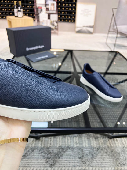 Zegna Blue Triple Stitch™ SECONDSKIN Sneakers for Men