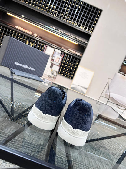 Zegna Blue Triple Stitch™ SECONDSKIN Sneakers for Men