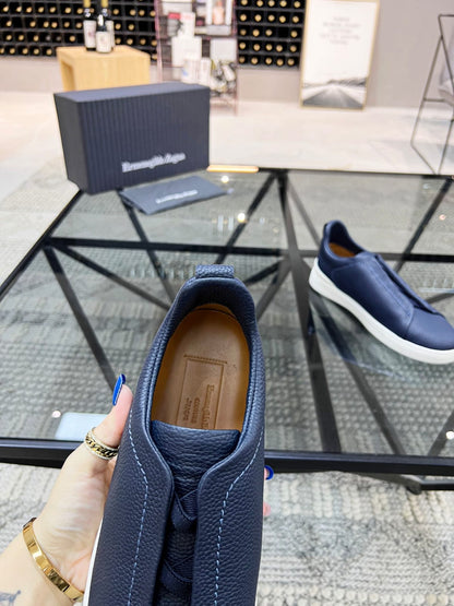 Zegna Blue Triple Stitch™ SECONDSKIN Sneakers for Men