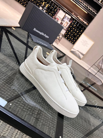 Zegna White Triple Stitch™ SECONDSKIN Sneakers for Men