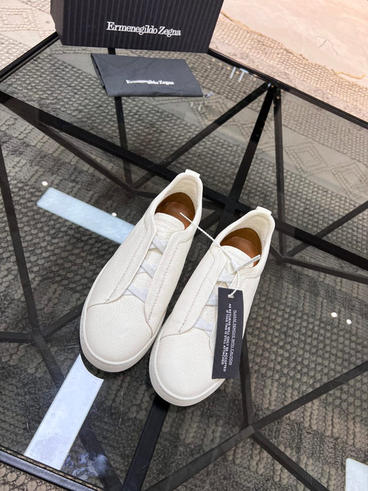 Zegna White Triple Stitch™ SECONDSKIN Sneakers for Men