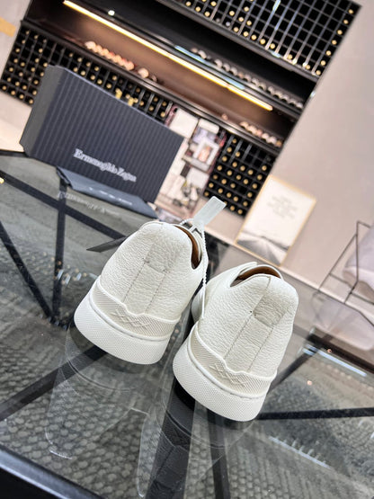 Zegna White Triple Stitch™ SECONDSKIN Sneakers for Men