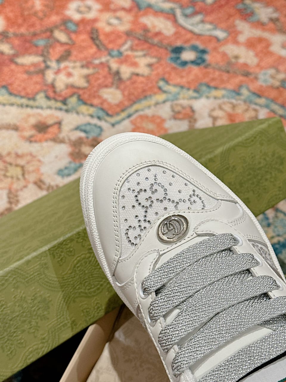 Gucci  Women's GG crystal Screener sneaker