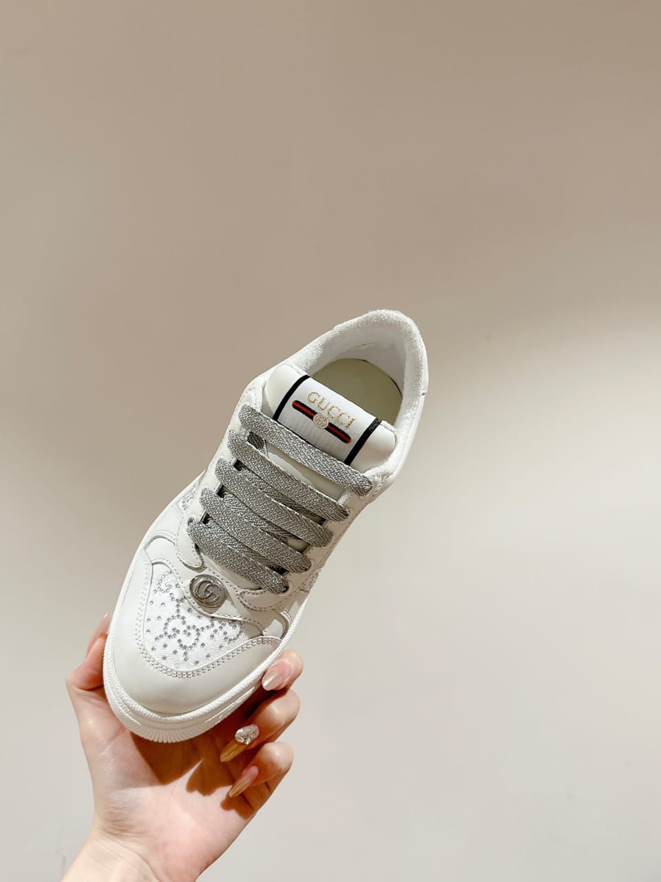 Gucci  Women's GG crystal Screener sneaker