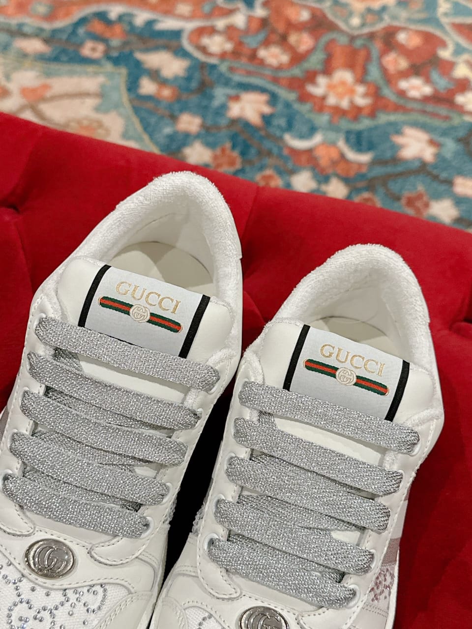 Gucci  Women's GG crystal Screener sneaker