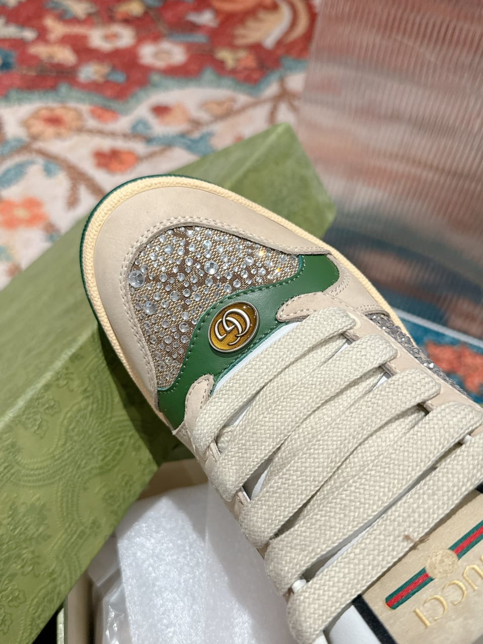 Gucci  Women's GG crystal Screener sneaker