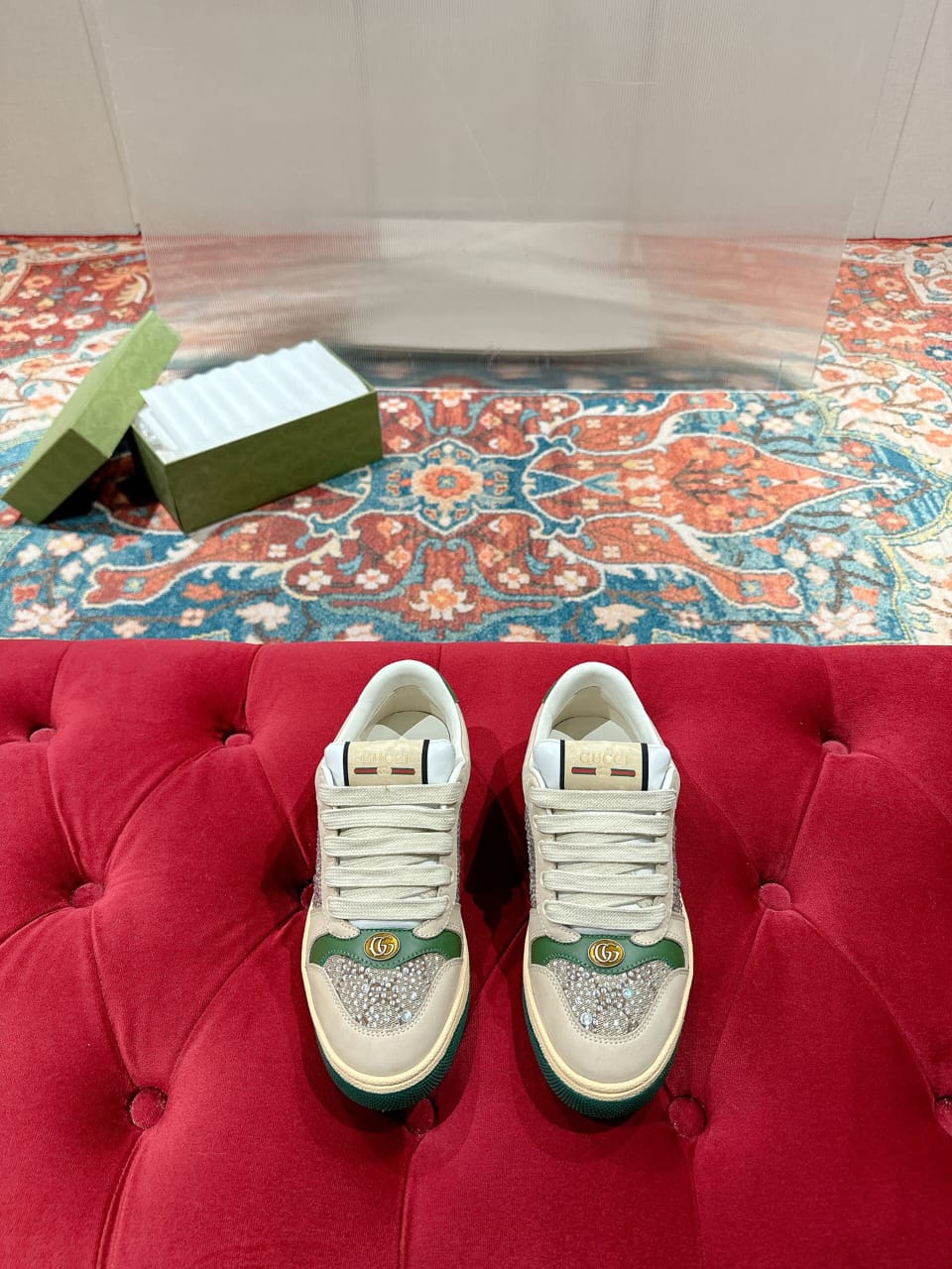 Gucci  Women's GG crystal Screener sneaker