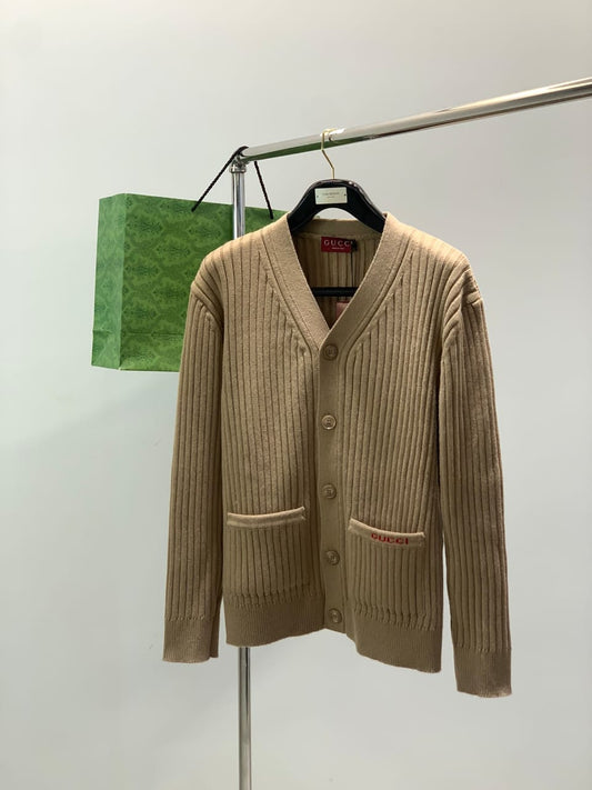 Gucci Rib wool cashmere knit cardigan for men