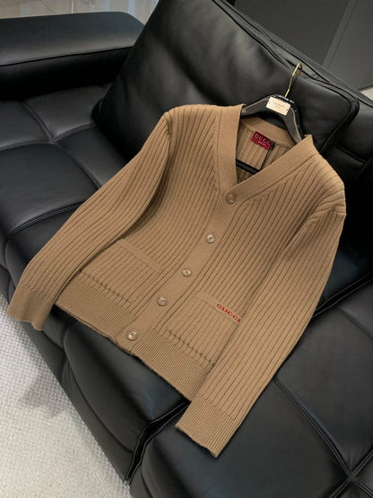 Gucci Rib wool cashmere knit cardigan for men
