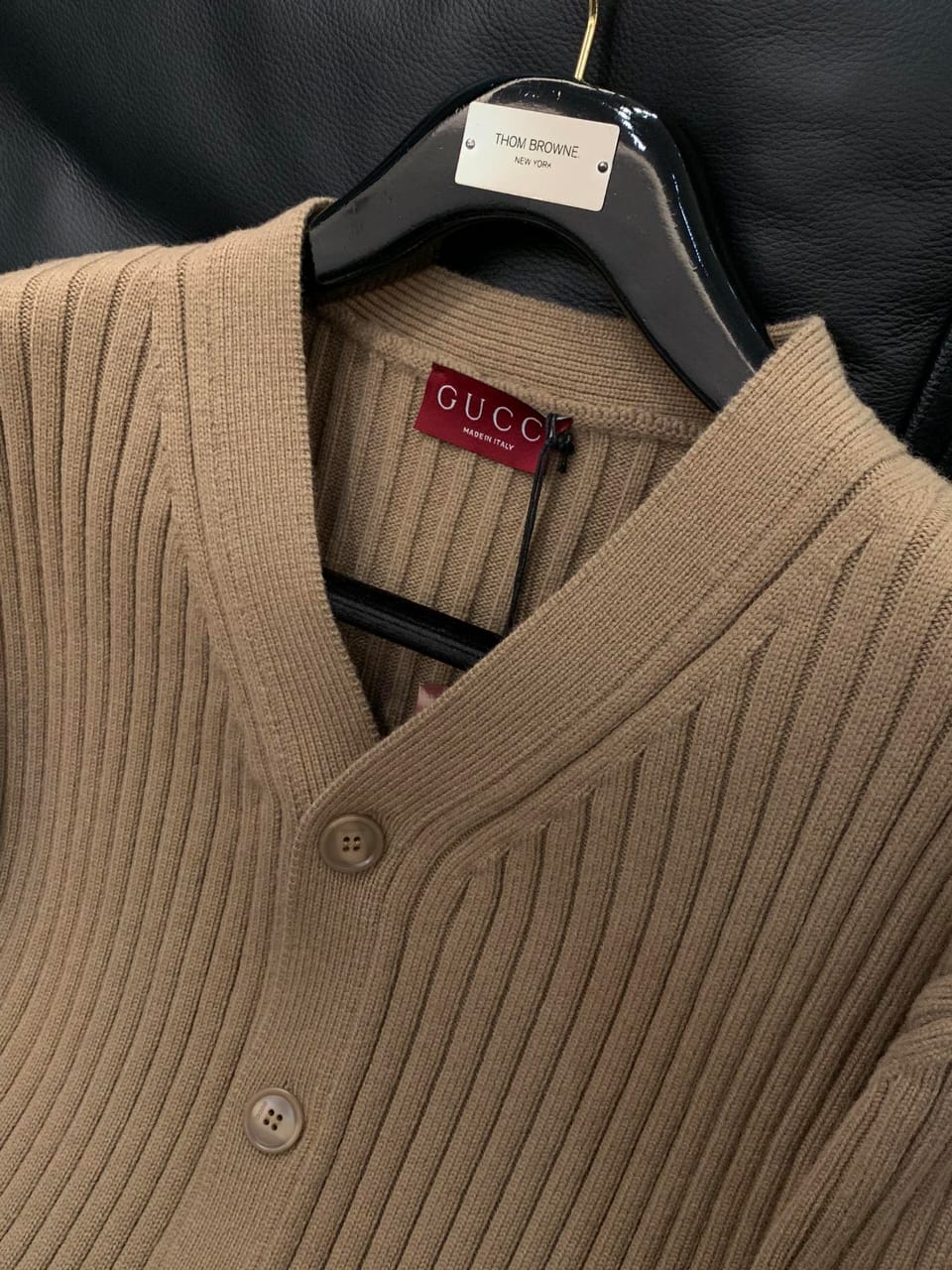 Gucci Rib wool cashmere knit cardigan for men