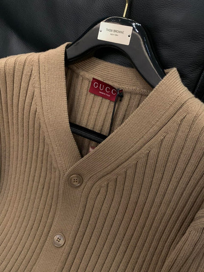 Gucci Rib wool cashmere knit cardigan for men