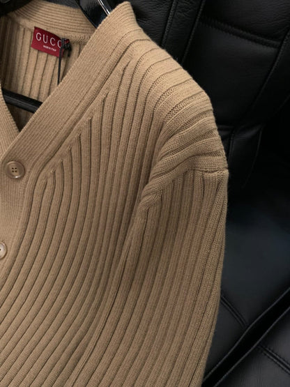 Gucci Rib wool cashmere knit cardigan for men