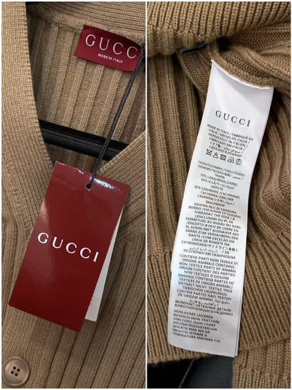 Gucci Rib wool cashmere knit cardigan for men
