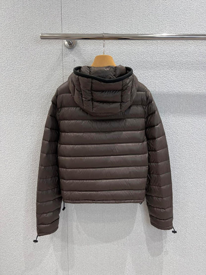 Miu Miu Light pongé down hoodie jacket for women