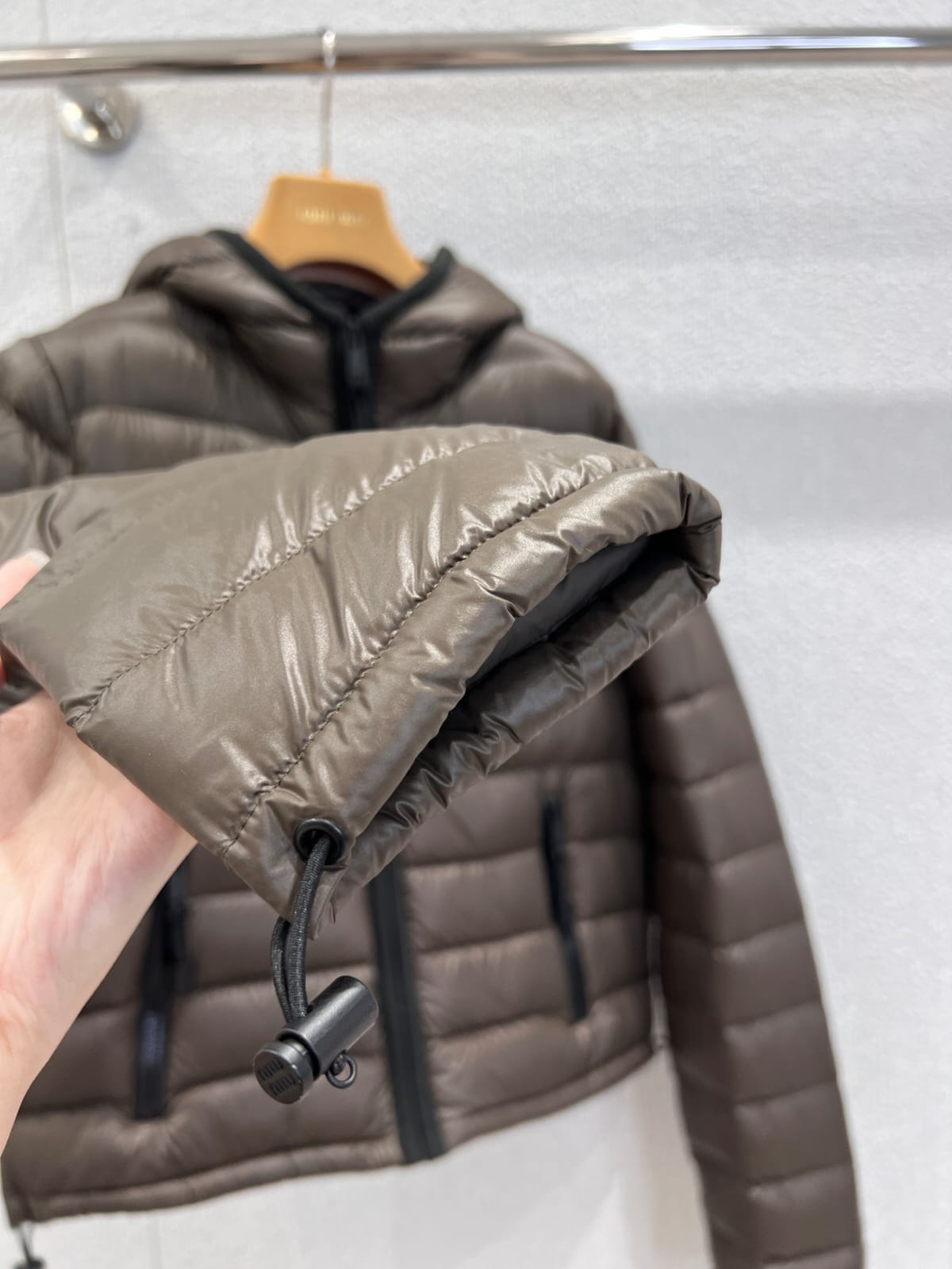 Miu Miu Light pongé down hoodie jacket for women