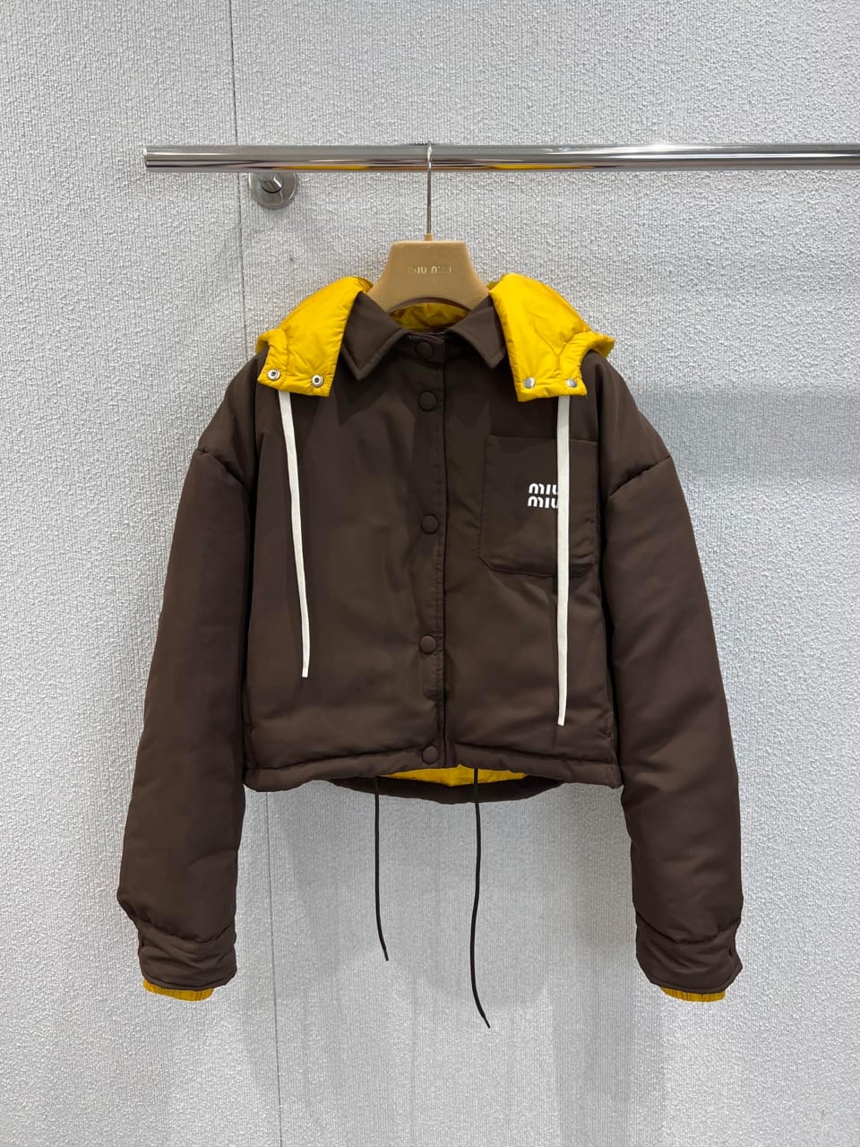 Miu Miu Technical pongé down hoodie jacket for women