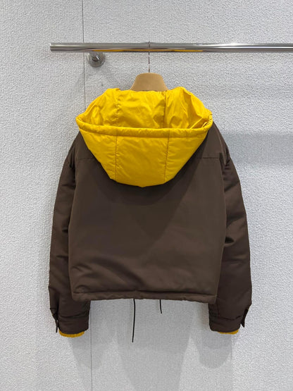 Miu Miu Technical pongé down hoodie jacket for women