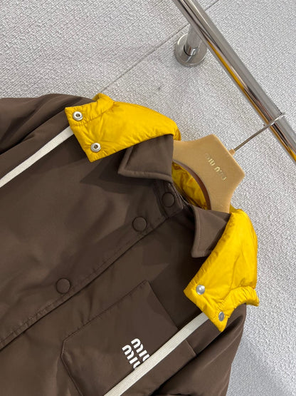 Miu Miu Technical pongé down hoodie jacket for women