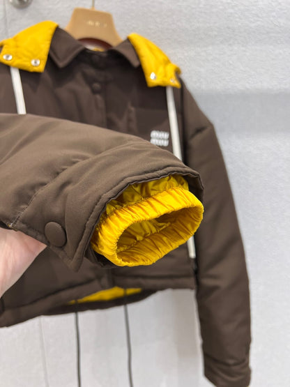 Miu Miu Technical pongé down hoodie jacket for women