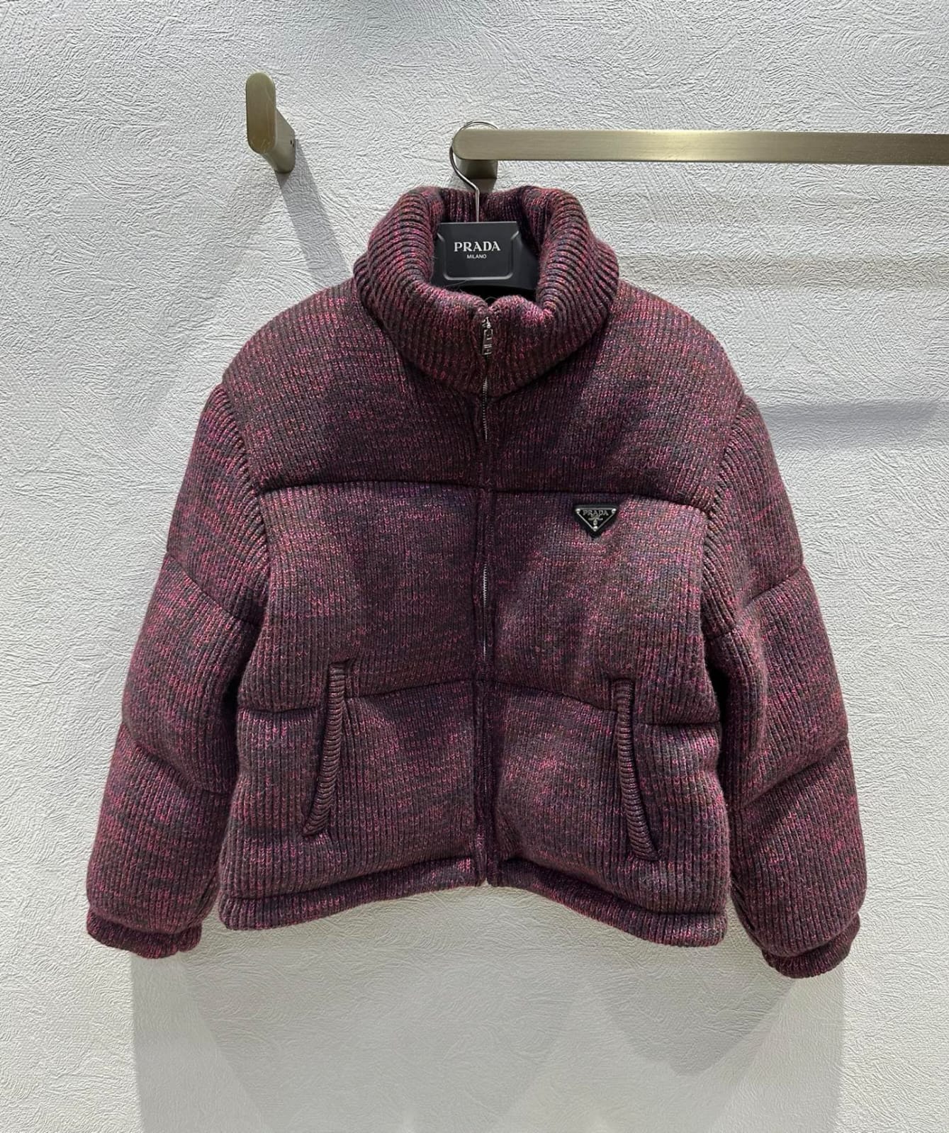Prada Cropped cashmere and wool down jacket for women