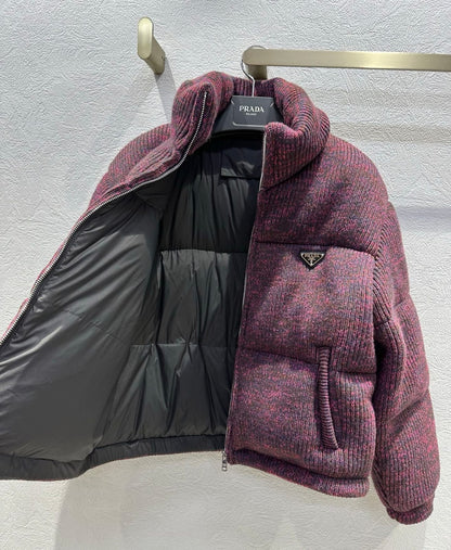 Prada Cropped cashmere and wool down jacket for women
