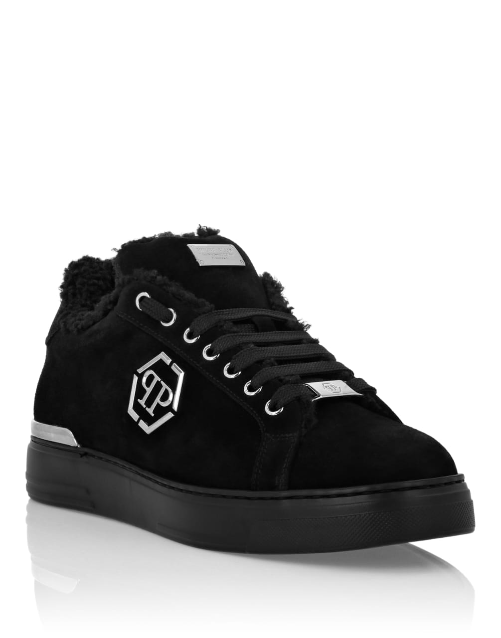 Philipp Plein  Suede Fur Low Top Sneakers Carson for men
