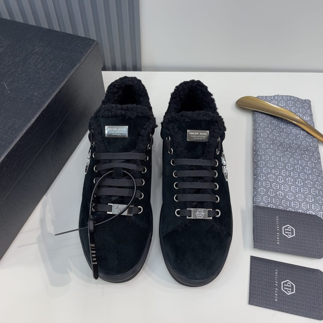 Philipp Plein  Suede Fur Low Top Sneakers Carson for men