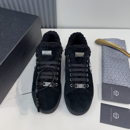 Philipp Plein  Suede Fur Low Top Sneakers Carson for men