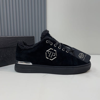 Philipp Plein  Suede Fur Low Top Sneakers Carson for men