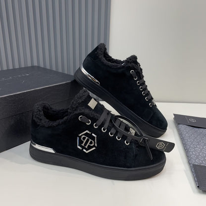 Philipp Plein  Suede Fur Low Top Sneakers Carson for men