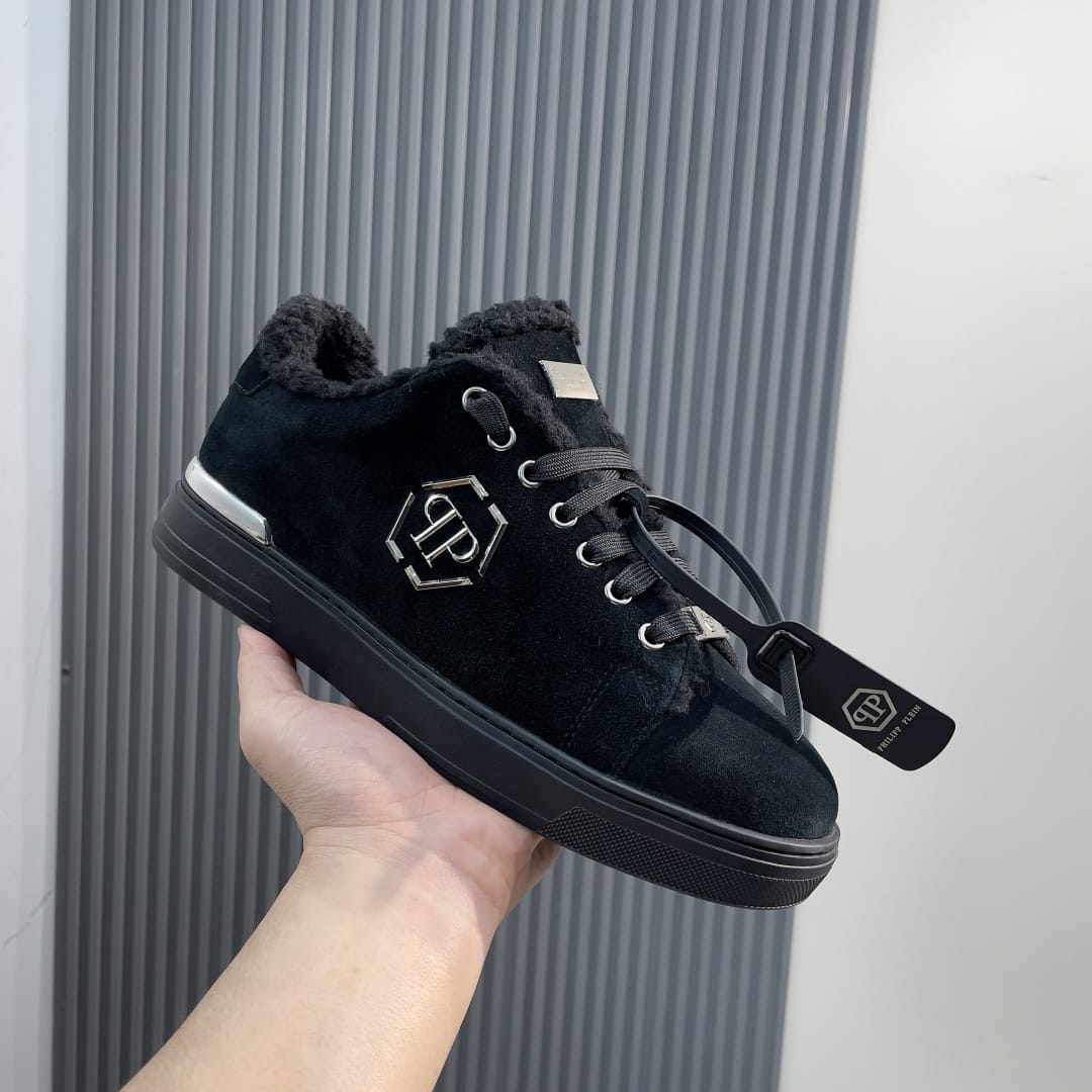 Philipp Plein  Suede Fur Low Top Sneakers Carson for men