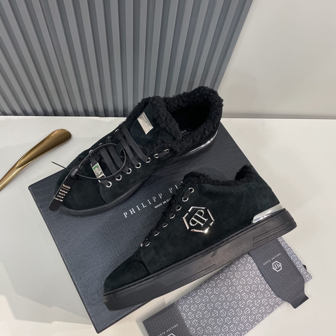 Philipp Plein  Suede Fur Low Top Sneakers Carson for men