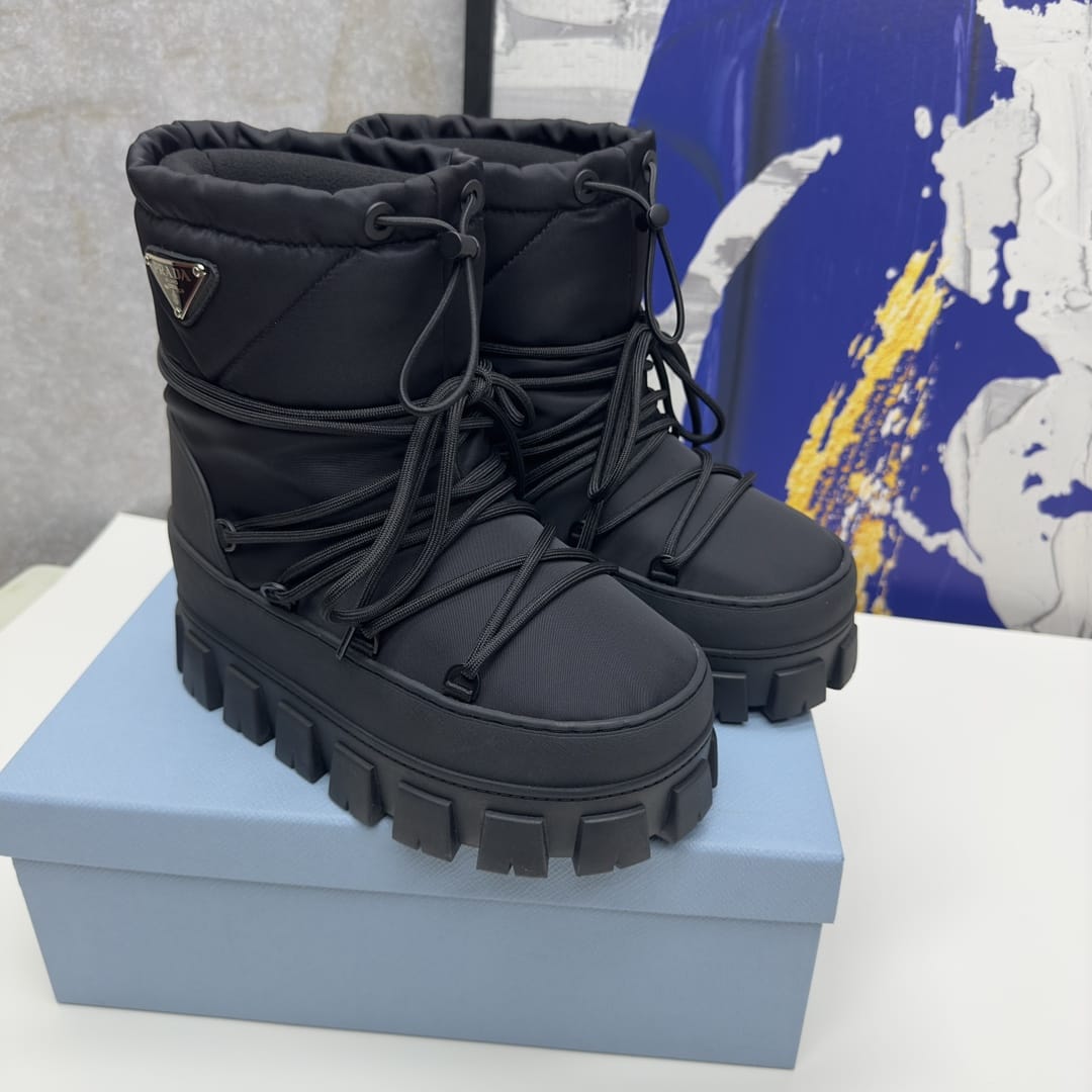 Prada Re-Nylon gabardine après-ski boots for women