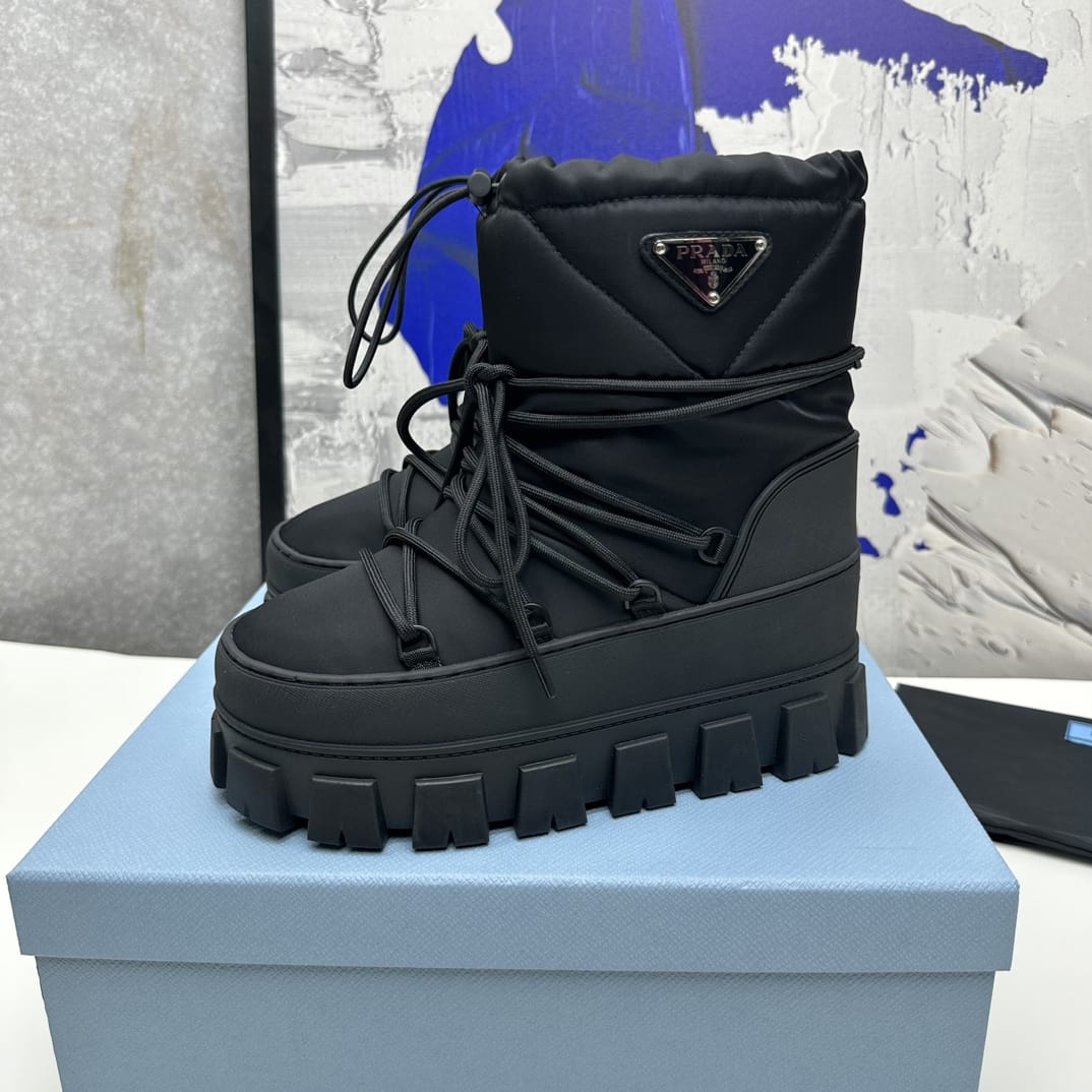 Prada Re-Nylon gabardine après-ski boots for women