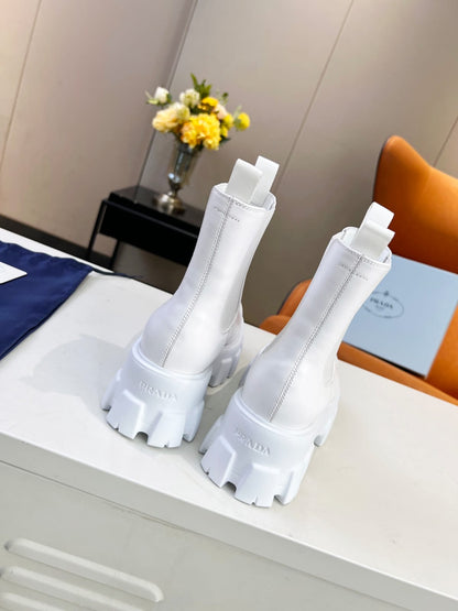 Prada Monolith brushed leather Chelsea boots for women