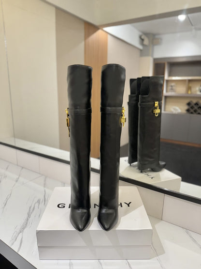 Givenchy Shark Lock Stiletto over-the-knee boots in leather for women