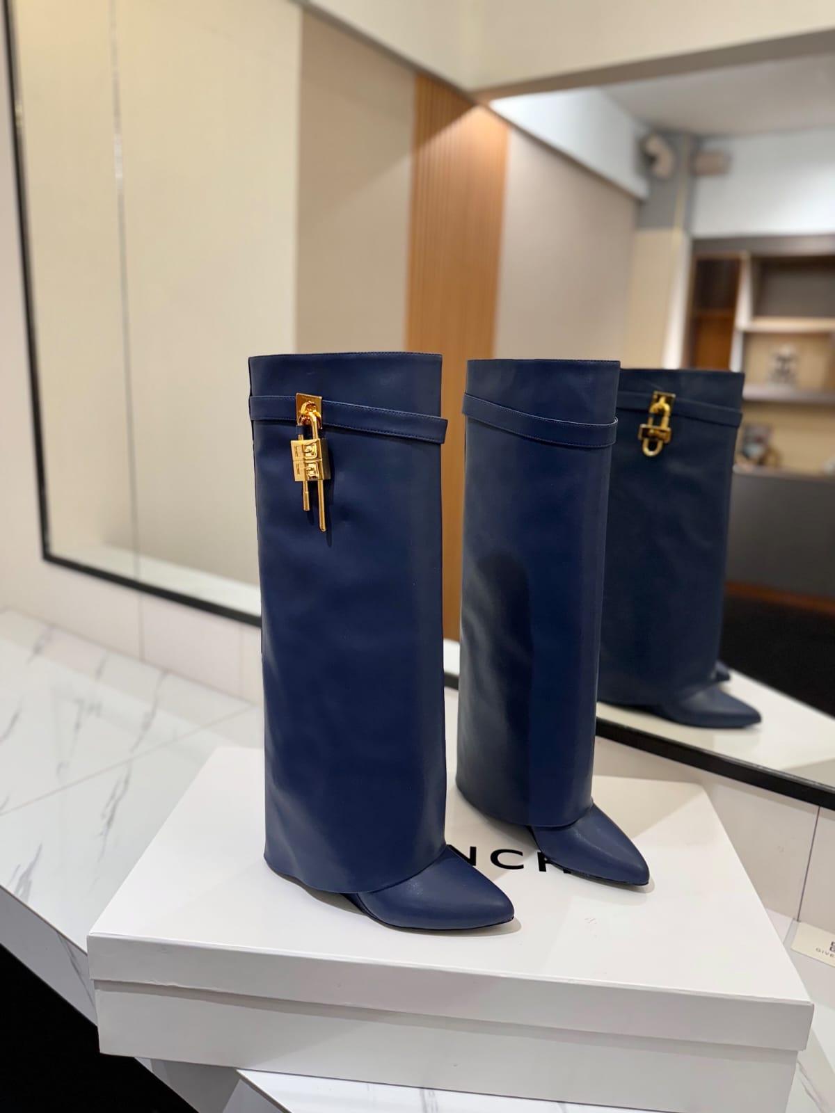 Givenchy Shark Lock boots in leather for women