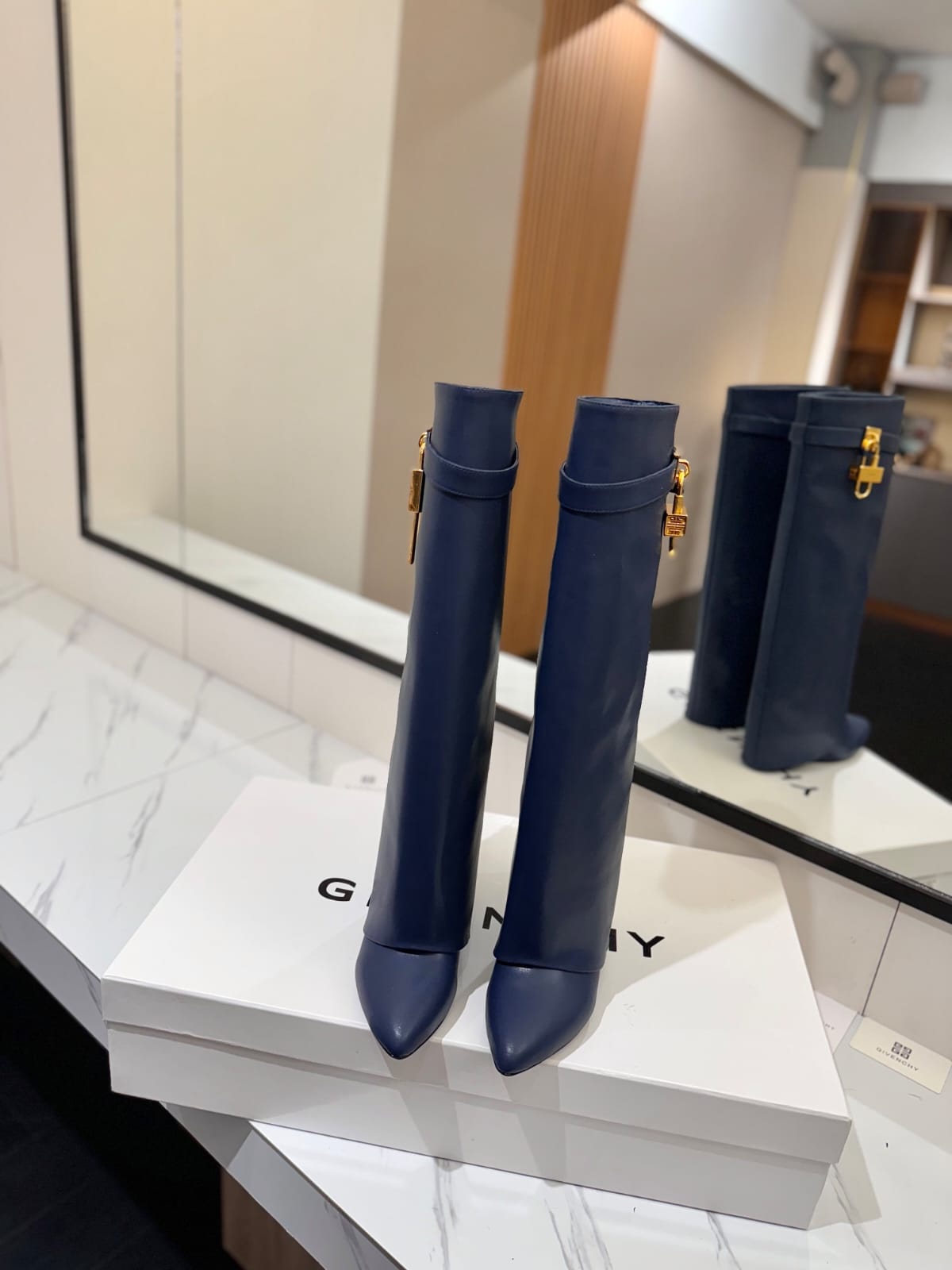 Givenchy Shark Lock boots in leather for women