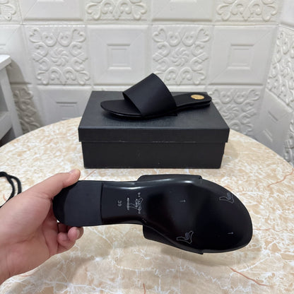 Saint Laurent NICHOLS slides in glazed leather for women