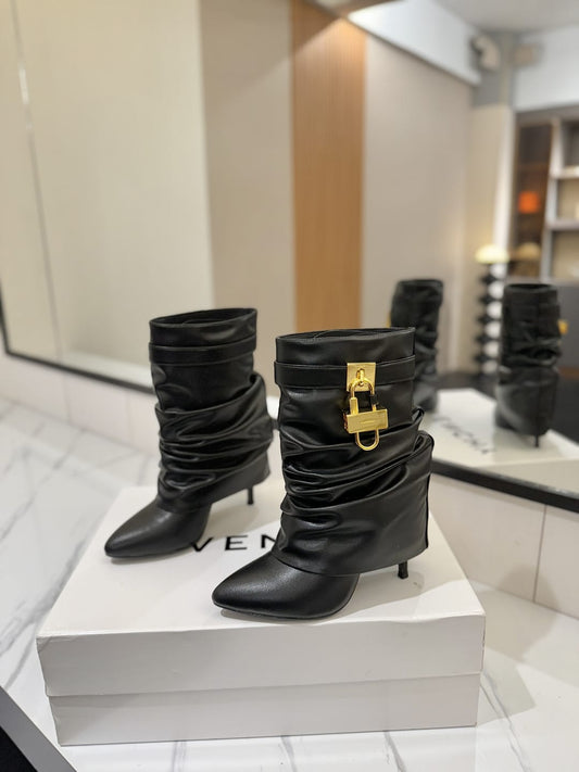 Givenchy Shark Lock Stiletto ankle boots in nappa leather for women