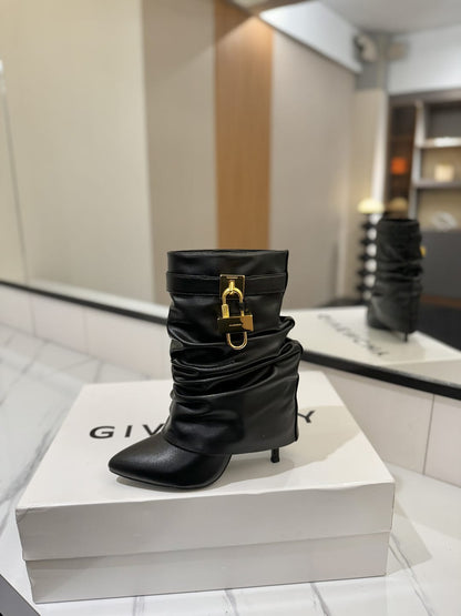 Givenchy Shark Lock Stiletto ankle boots in nappa leather for women