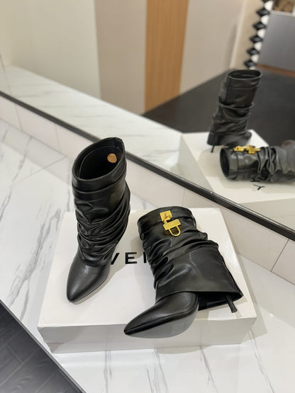 Givenchy Shark Lock Stiletto ankle boots in nappa leather for women