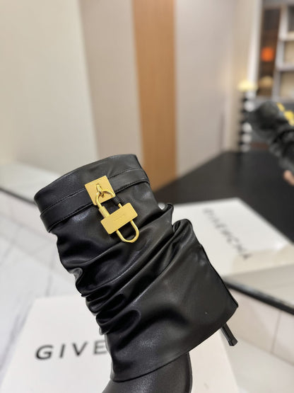 Givenchy Shark Lock Stiletto ankle boots in nappa leather for women